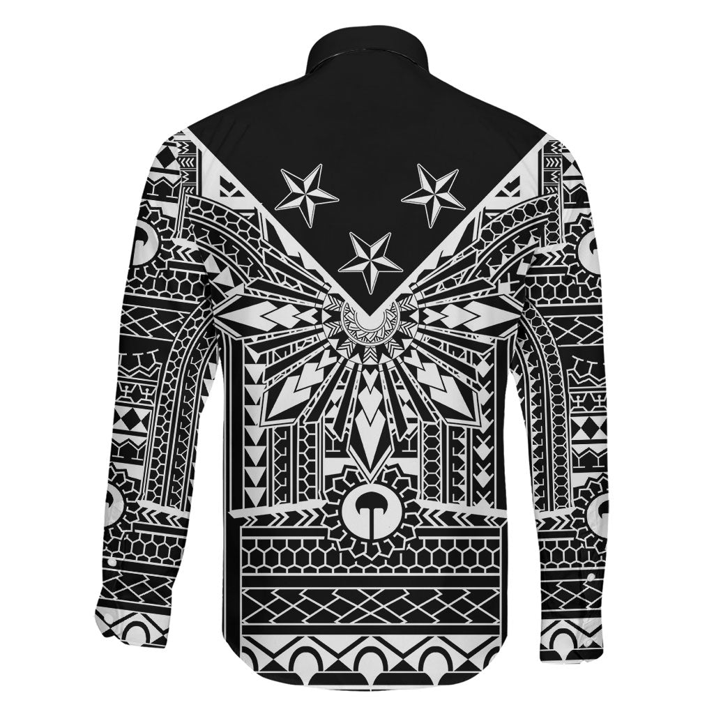 Black Philippines Sun Star Family Matching Short Sleeve Bodycon Dress and Hawaiian Shirt Igorot Tribal Inspiration LT05 - Polynesian Pride