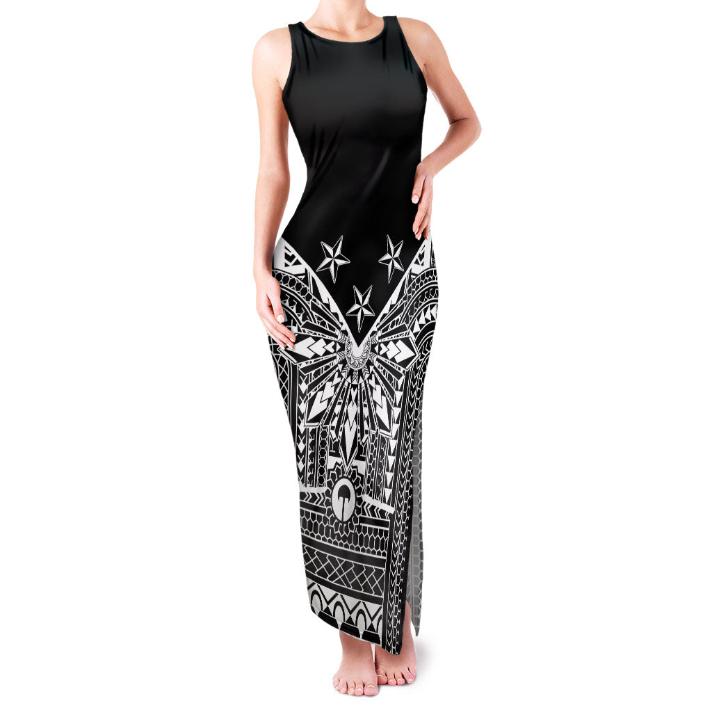 Black Philippines Sun Star Family Matching Tank Maxi Dress and Hawaiian Shirt Igorot Tribal Inspiration LT05 Mom's Dress Black - Polynesian Pride
