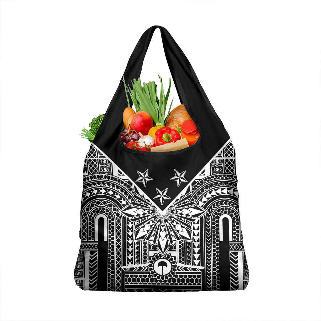 Black Philippines Sun Star Grocery Bag Igorot Tribal Inspiration LT05 1-pack One Size Black - Polynesian Pride