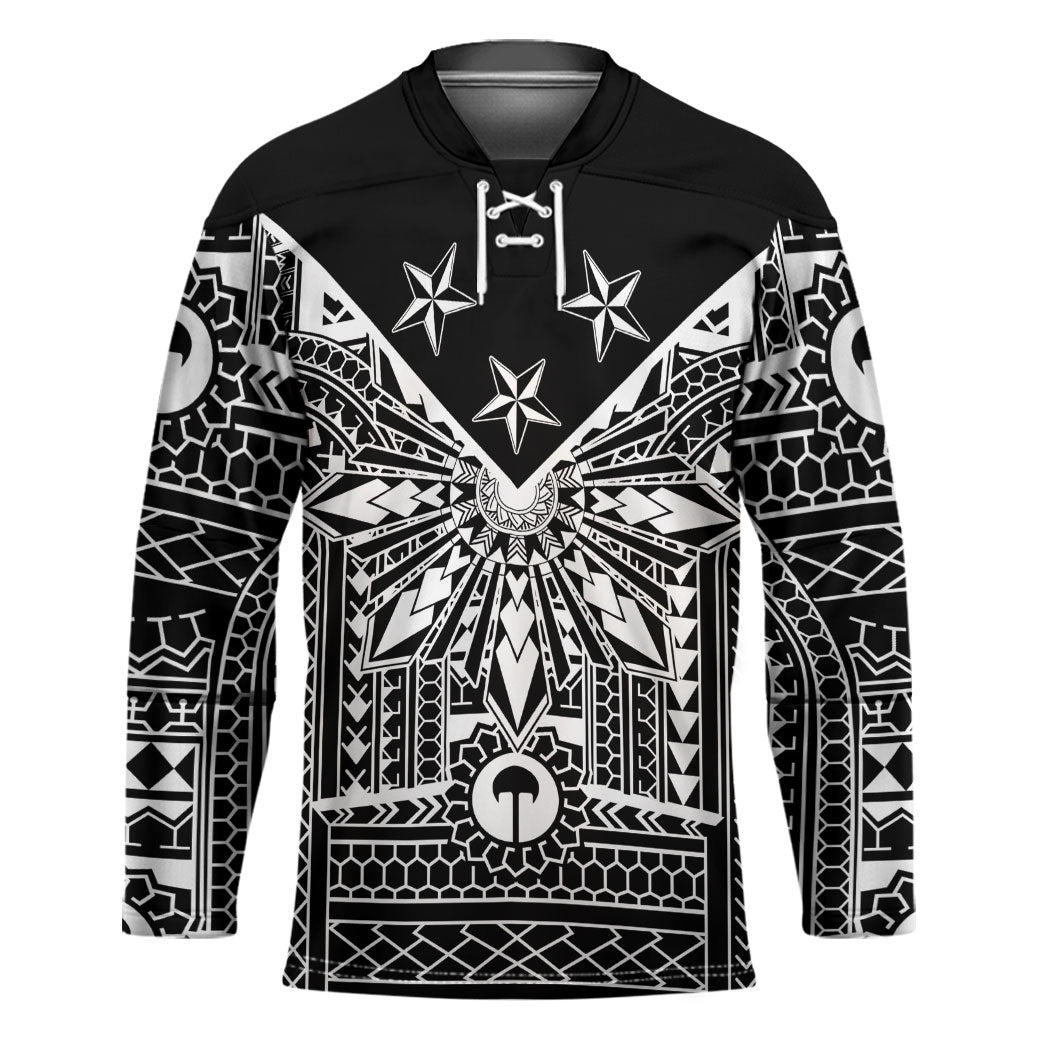 Black Philippines Sun Star Hockey Jersey Igorot Tribal Inspiration