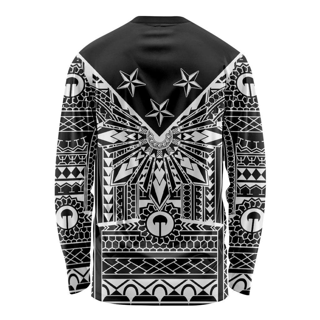 Black Philippines Sun Star Long Sleeve Shirt Igorot Tribal Inspiration