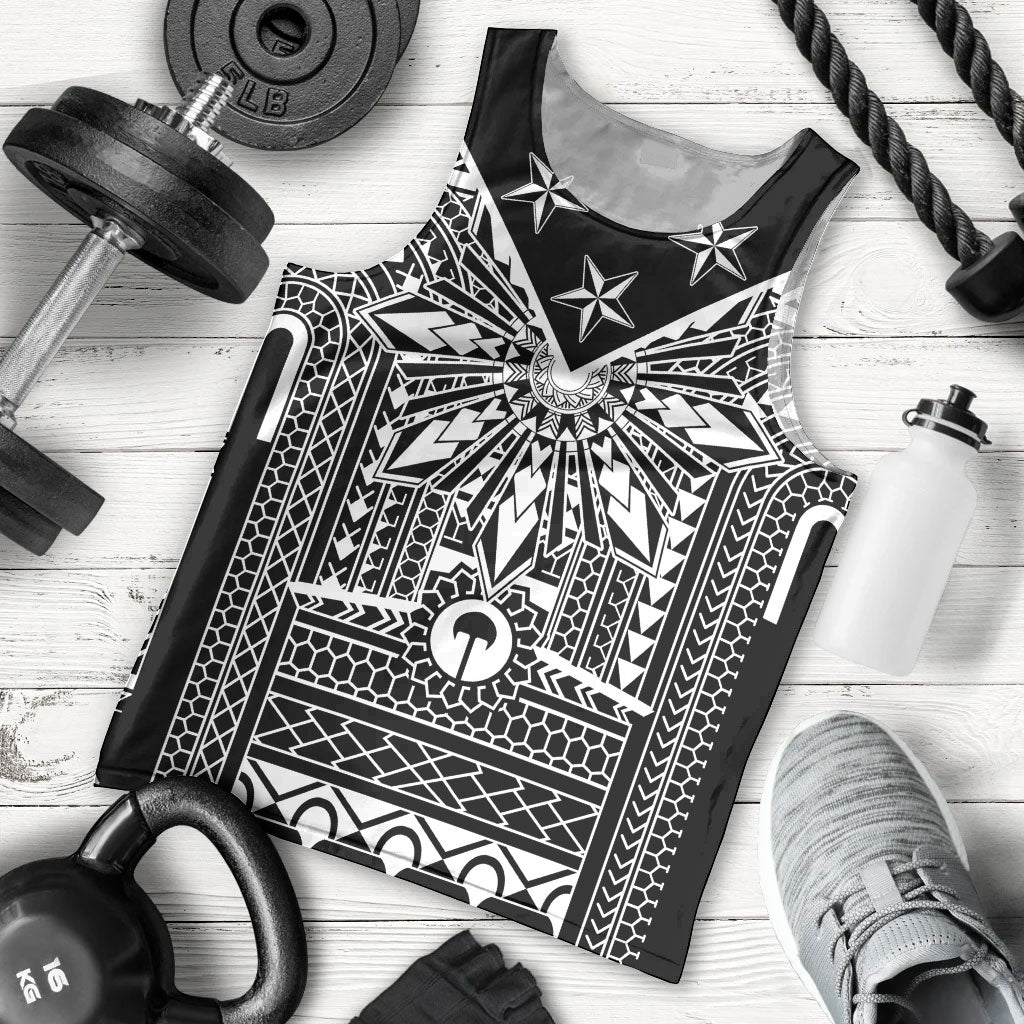 Black Philippines Sun Star Men Tank Top Igorot Tribal Inspiration
