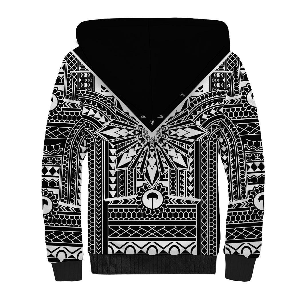 Black Philippines Sun Star Sherpa Hoodie Igorot Tribal Inspiration