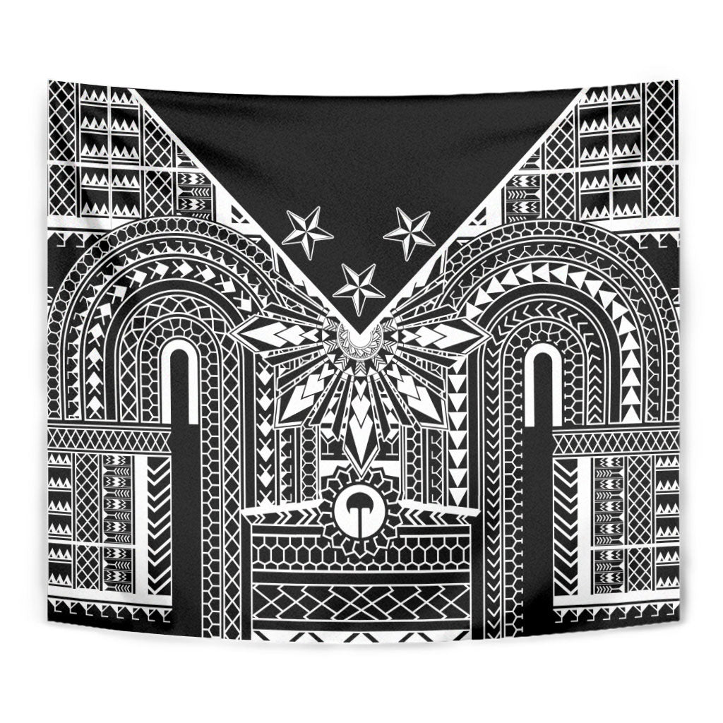 Black Philippines Sun Star Tapestry Igorot Tribal Inspiration