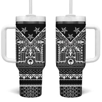 Black Philippines Sun Star Tumbler With Handle Igorot Tribal Inspiration LT05 One Size: 40 oz Black - Polynesian Pride