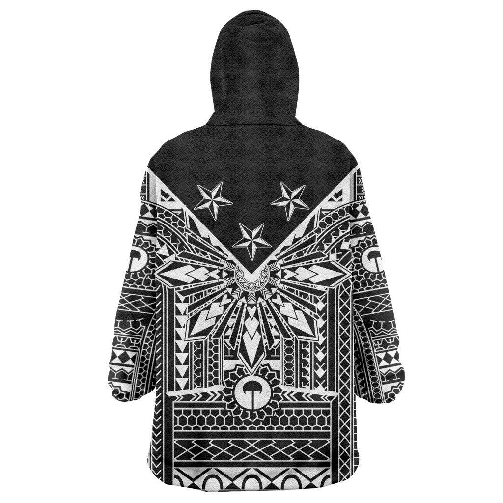 Black Philippines Sun Star Wearable Blanket Hoodie Igorot Tribal Inspiration