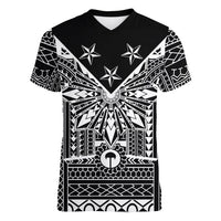 Black Philippines Sun Star Women V-Neck T-Shirt Igorot Tribal Inspiration