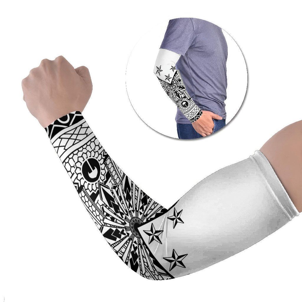 White Philippines Sun Star Arm Sleeves Igorot Tribal Inspiration
