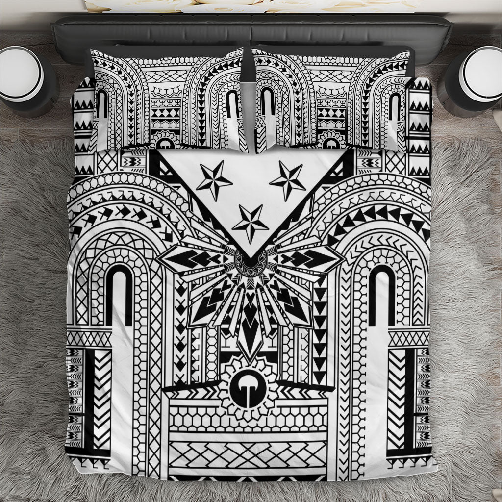 White Philippines Sun Star Bedding Set Igorot Tribal Inspiration