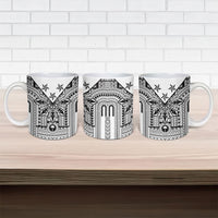 White Philippines Sun Star Ceramic Mug Igorot Tribal Inspiration