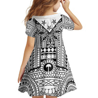 White Philippines Sun Star Family Matching Off The Shoulder Long Sleeve Dress and Hawaiian Shirt Igorot Tribal Inspiration LT05 - Polynesian Pride