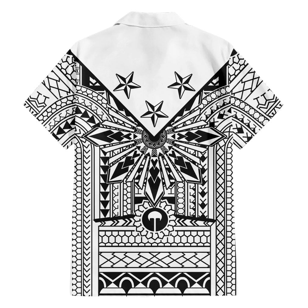 White Philippines Sun Star Family Matching Puletasi and Hawaiian Shirt Igorot Tribal Inspiration LT05 - Polynesian Pride