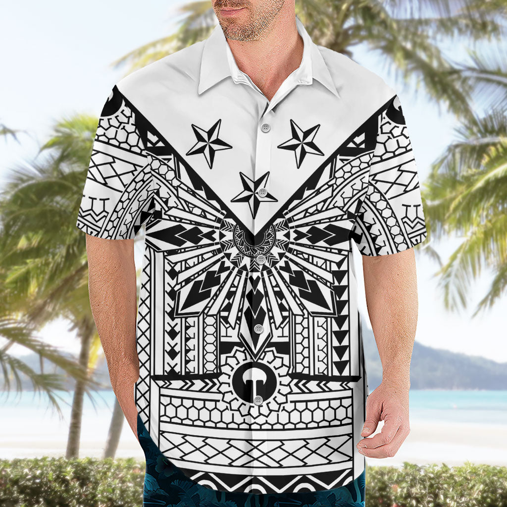 White Philippines Sun Star Hawaiian Shirt Igorot Tribal Inspiration