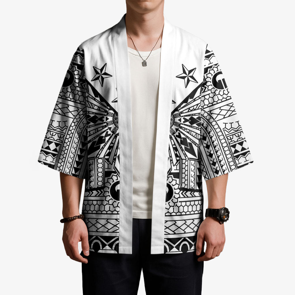 White Philippines Sun Star Kimono Igorot Tribal Inspiration