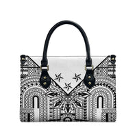 White Philippines Sun Star Leather Bag Igorot Tribal Inspiration