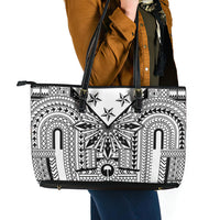 White Philippines Sun Star Leather Tote Bag Igorot Tribal Inspiration