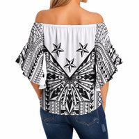 White Philippines Sun Star Off Shoulder Wrap Waist Top Igorot Tribal Inspiration LT05 - Polynesian Pride