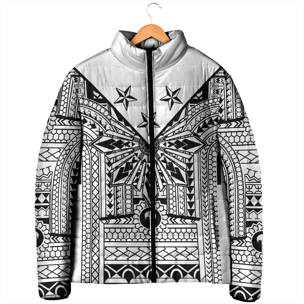 White Philippines Sun Star Padded Jacket Igorot Tribal Inspiration