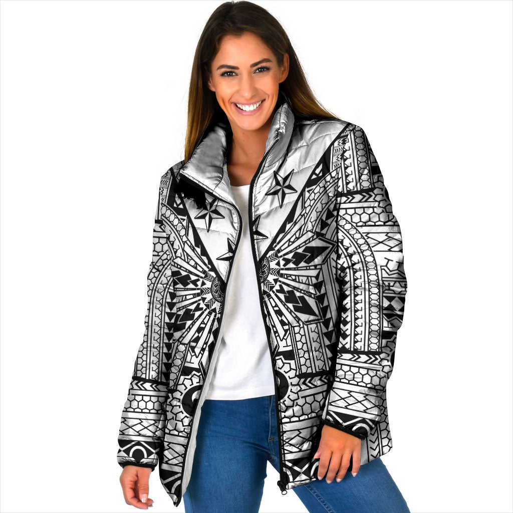 White Philippines Sun Star Padded Jacket Igorot Tribal Inspiration