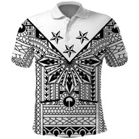 White Philippines Sun Star Polo Shirt Igorot Tribal Inspiration