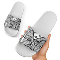 White Philippines Sun Star Slide Sandals Igorot Tribal Inspiration