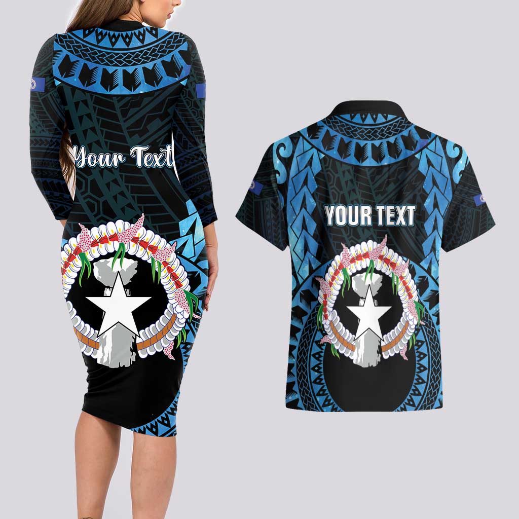 Personalized Northern Mariana Islands 78th Liberation Day Couples Matching Long Sleeve Bodycon Dress and Hawaiian Shirt LT05 - Polynesian Pride
