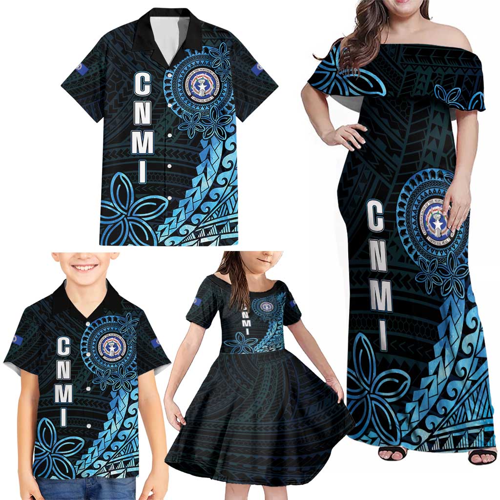 Personalized Northern Mariana Islands 78th Liberation Day Family Matching Off Shoulder Maxi Dress and Hawaiian Shirt LT05 - Polynesian Pride