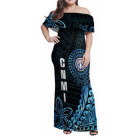 Personalized Northern Mariana Islands 78th Liberation Day Family Matching Off Shoulder Maxi Dress and Hawaiian Shirt LT05 Mom's Dress Blue - Polynesian Pride