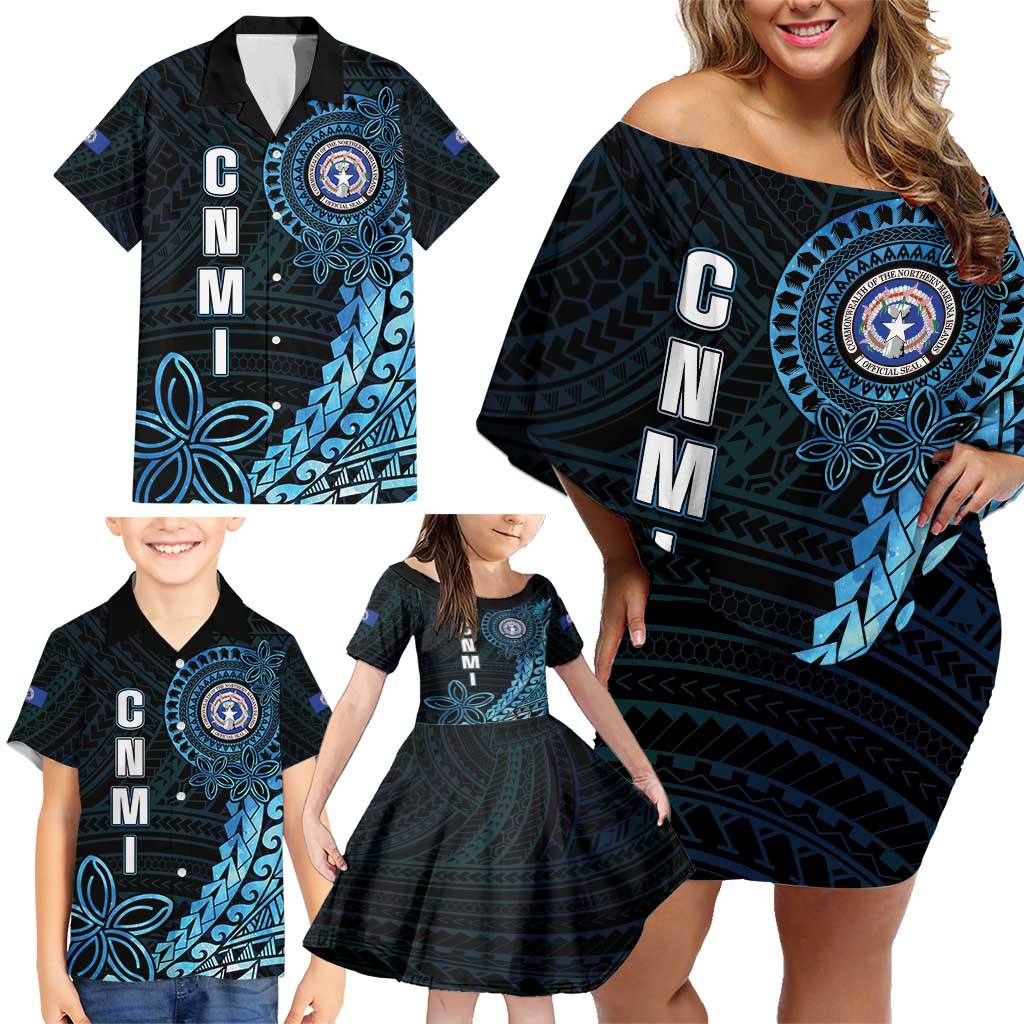 Personalized Northern Mariana Islands 78th Liberation Day Family Matching Off Shoulder Short Dress and Hawaiian Shirt LT05 - Polynesian Pride