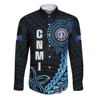 Personalized Northern Mariana Islands 78th Liberation Day Family Matching Off Shoulder Short Dress and Hawaiian Shirt LT05 Dad's Shirt - Long Sleeve Blue - Polynesian Pride
