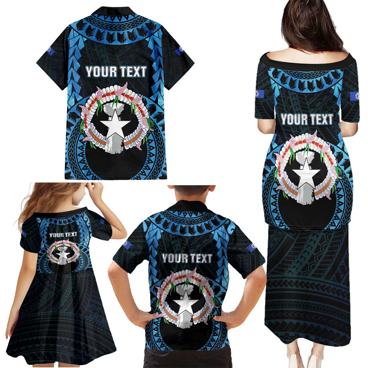 Personalized Northern Mariana Islands 78th Liberation Day Family Matching Puletasi and Hawaiian Shirt LT05 - Polynesian Pride