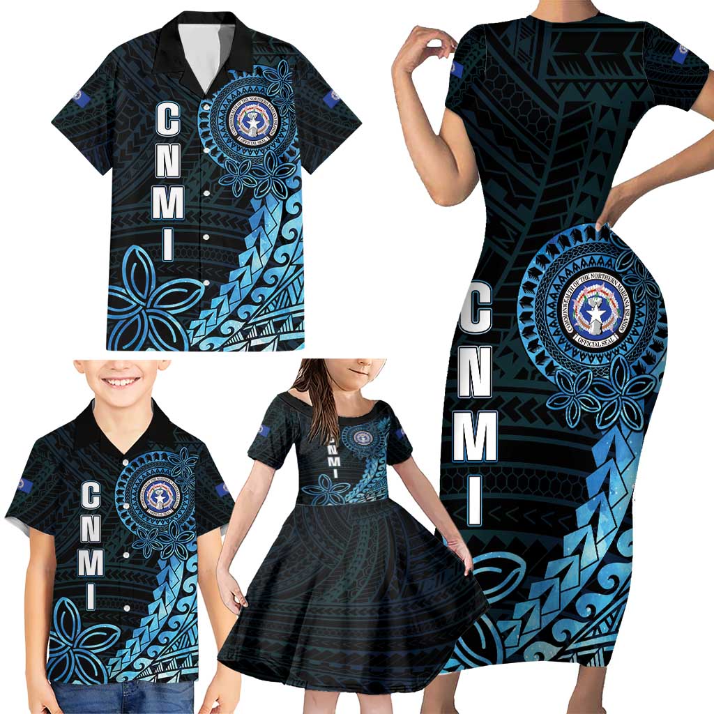 Personalized Northern Mariana Islands 78th Liberation Day Family Matching Short Sleeve Bodycon Dress and Hawaiian Shirt LT05 - Polynesian Pride