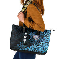 Northern Mariana Islands 78th Liberation Day Leather Tote Bag LT05 Blue - Polynesian Pride