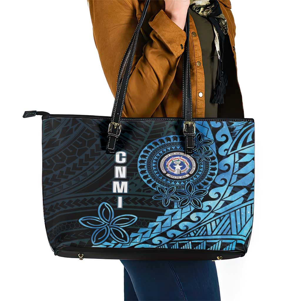 Northern Mariana Islands 78th Liberation Day Leather Tote Bag LT05 - Polynesian Pride