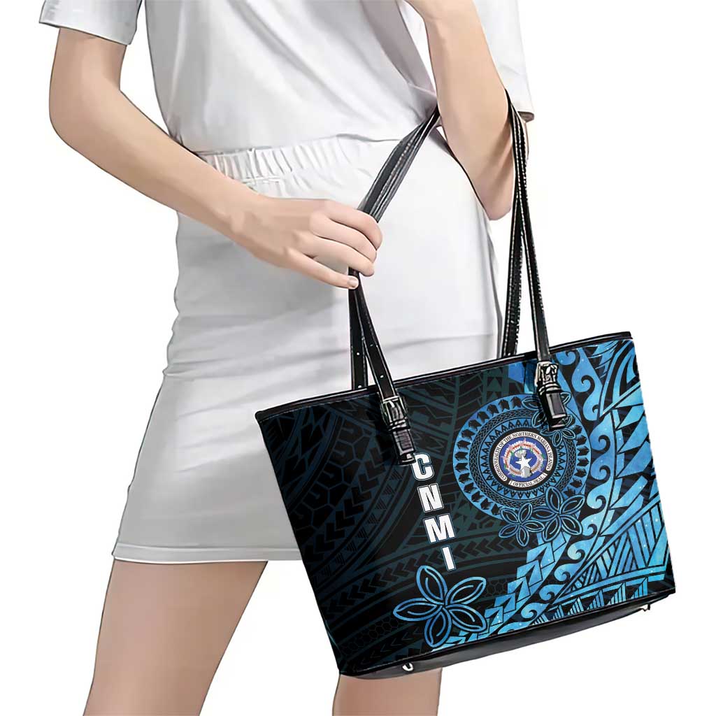 Northern Mariana Islands 78th Liberation Day Leather Tote Bag LT05 - Polynesian Pride
