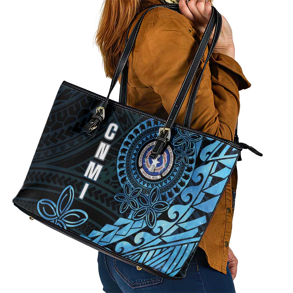 Northern Mariana Islands 78th Liberation Day Leather Tote Bag LT05 - Polynesian Pride