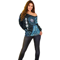 Personalized Northern Mariana Islands 78th Liberation Day Off Shoulder Sweater