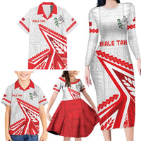 Custom Tonga Rugby 2024 Pacific Family Matching Long Sleeve Bodycon Dress and Hawaiian Shirt Go Ikale Tahi LT05 - Polynesian Pride
