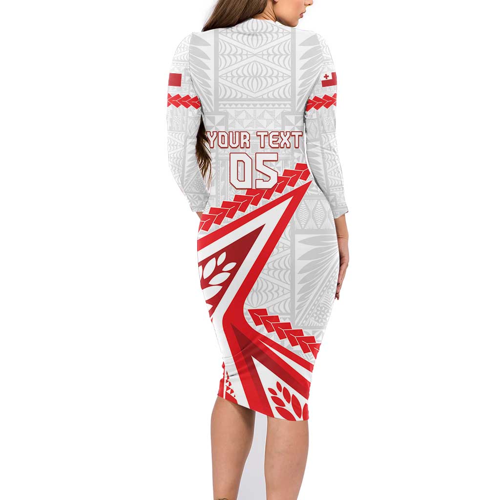 Custom Tonga Rugby 2024 Pacific Family Matching Long Sleeve Bodycon Dress and Hawaiian Shirt Go Ikale Tahi LT05 - Polynesian Pride