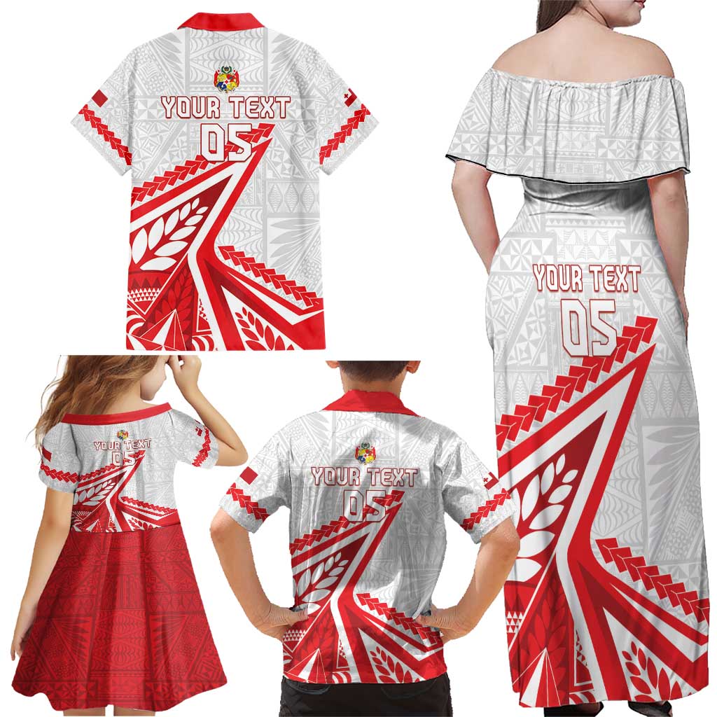Custom Tonga Rugby 2024 Pacific Family Matching Off Shoulder Maxi Dress and Hawaiian Shirt Go Ikale Tahi LT05 - Polynesian Pride