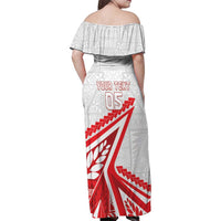 Custom Tonga Rugby 2024 Pacific Family Matching Off Shoulder Maxi Dress and Hawaiian Shirt Go Ikale Tahi LT05 - Polynesian Pride