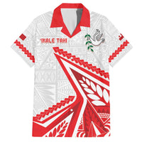 Custom Tonga Rugby 2024 Pacific Family Matching Puletasi and Hawaiian Shirt Go Ikale Tahi LT05 Dad's Shirt - Short Sleeve White - Polynesian Pride