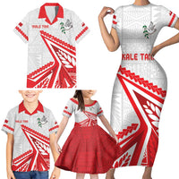 Custom Tonga Rugby 2024 Pacific Family Matching Short Sleeve Bodycon Dress and Hawaiian Shirt Go Ikale Tahi LT05 - Polynesian Pride