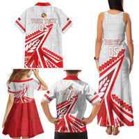 Custom Tonga Rugby 2024 Pacific Family Matching Tank Maxi Dress and Hawaiian Shirt Go Ikale Tahi LT05 - Polynesian Pride