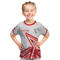 Custom Tonga Rugby 2024 Pacific Kid T Shirt Go Ikale Tahi LT05 White - Polynesian Pride