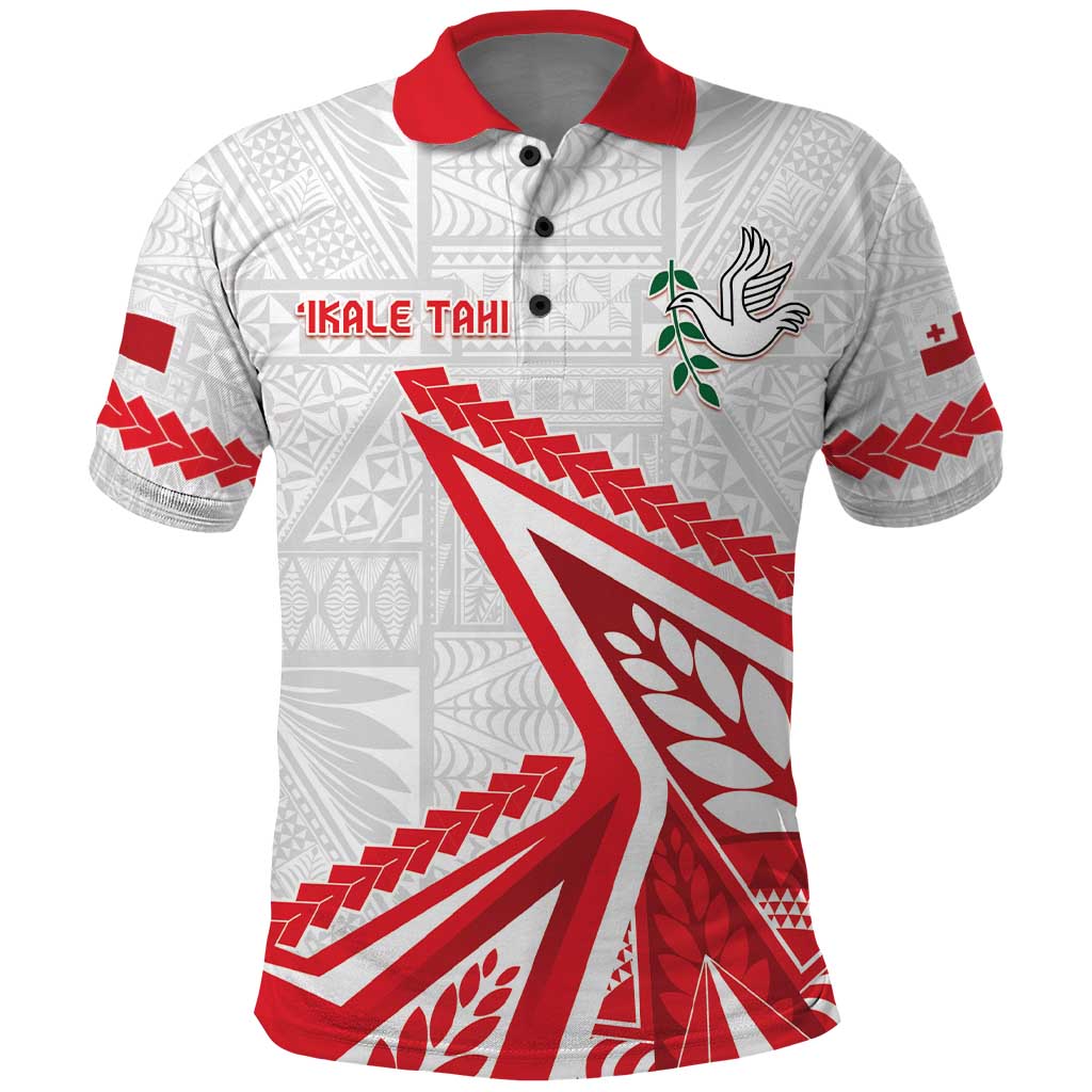 Custom Tonga Rugby 2024 Pacific Polo Shirt Go Ikale Tahi LT05 White - Polynesian Pride