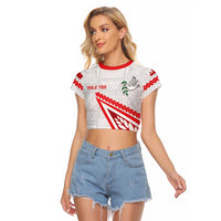 Custom Tonga Rugby 2024 Pacific Raglan Cropped T Shirt Go Ikale Tahi LT05 Female White - Polynesian Pride