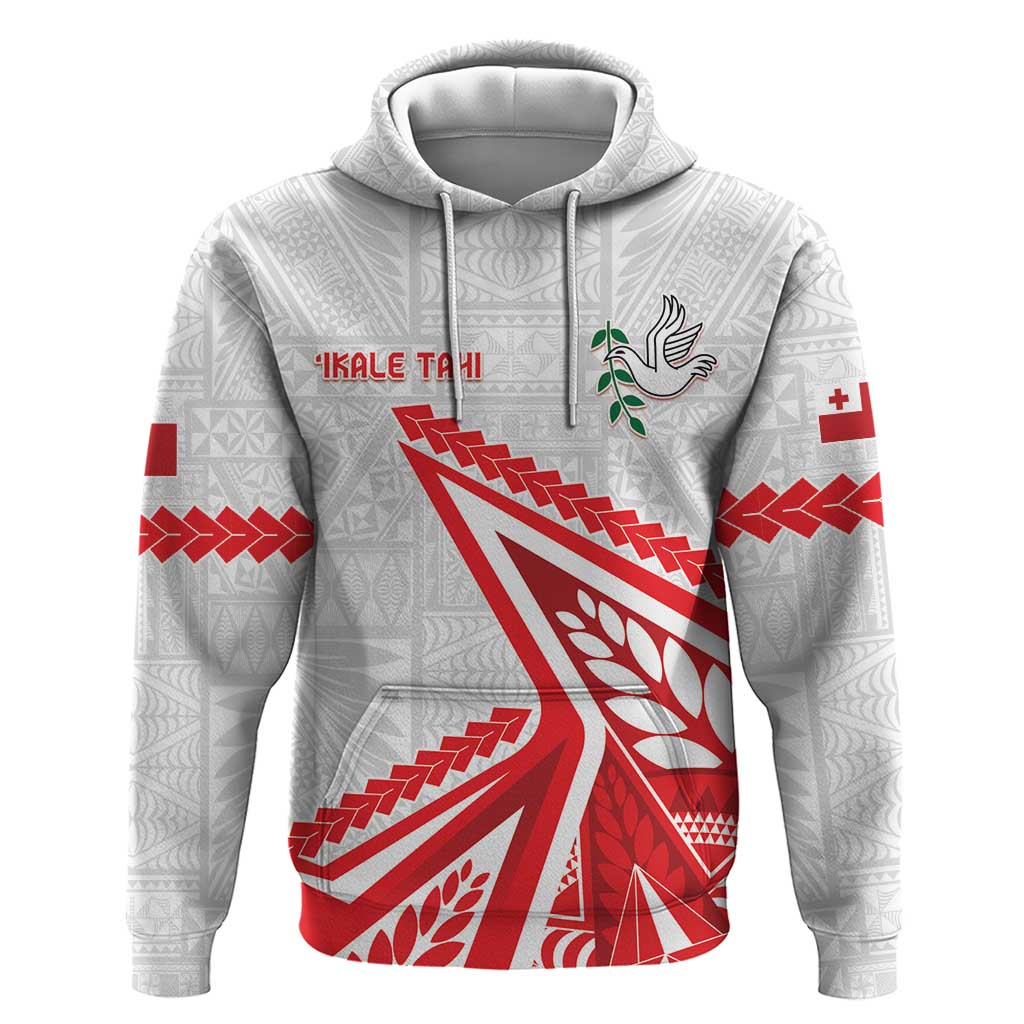 Custom Tonga Rugby 2024 Pacific Zip Hoodie Go Ikale Tahi LT05 Pullover Hoodie White - Polynesian Pride