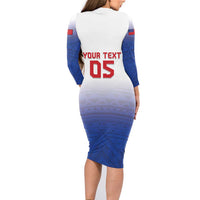Custom Samoa Rugby 2024 Pacific Family Matching Long Sleeve Bodycon Dress and Hawaiian Shirt Go Manu Samoa LT05 - Polynesian Pride