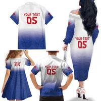 Custom Samoa Rugby 2024 Pacific Family Matching Off The Shoulder Long Sleeve Dress and Hawaiian Shirt Go Manu Samoa LT05 - Polynesian Pride